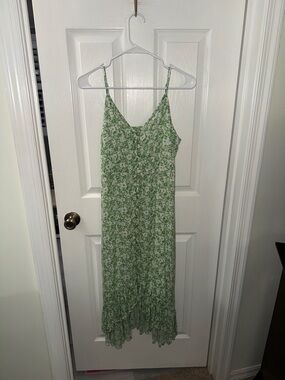Rails Green Floral Midi Slip Dress